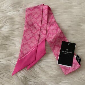 KATE SPADE Textured Spade Flower Skinny Scarf in Parisian Rose